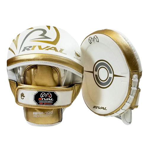 RIVAL 100 SERIES PRO PUNCH MITT WHITE/GOLD