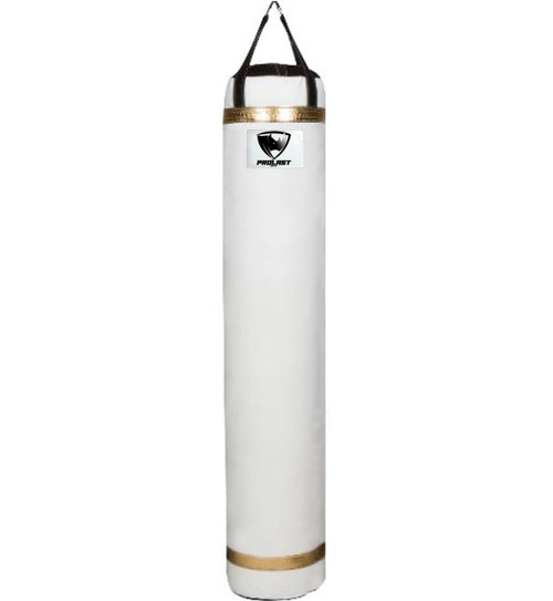 PROLAST 6ft 150lb Professional Muay Thai Boxing Heavy Punching Bag White/Gold