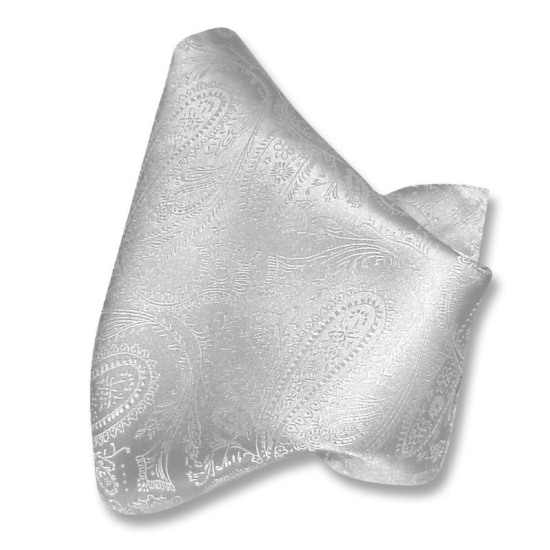Men's Handkerchiefs Silver Paisley Hankies