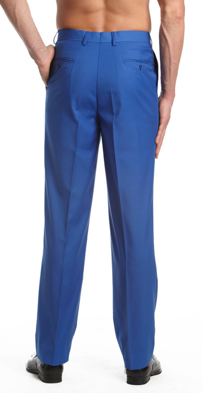 Italian Linen Madison Suit Pant in Naval Blue Pinstripe