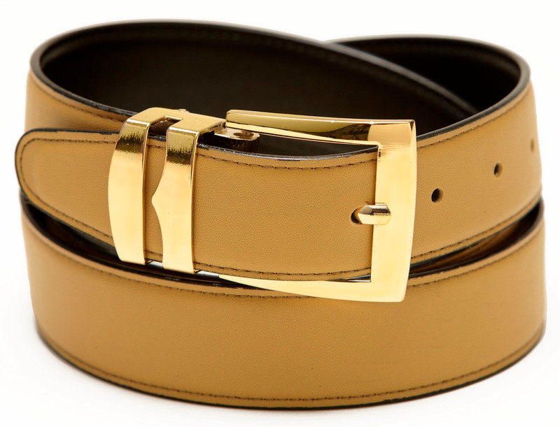 leather belt gold buckle