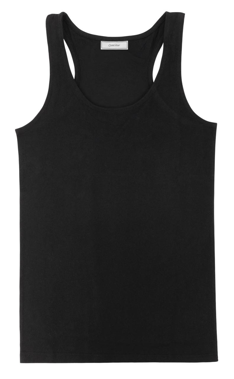 トップス Cotton ribbon tank Black TANK TOP WITH INK IN BLACK – JONNY COTA