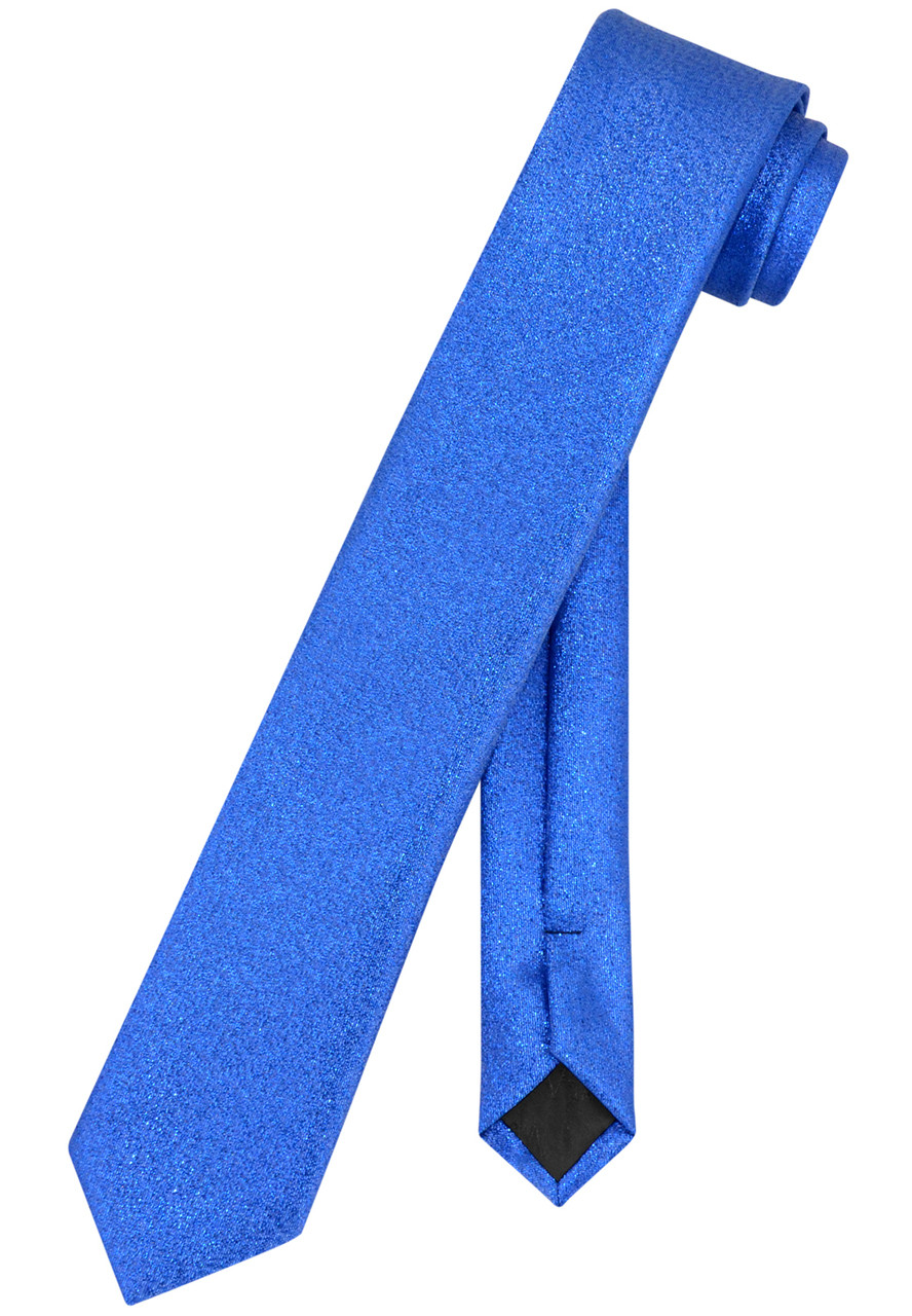 Vesuvio Napoli Narrow Necktie Metallic ROYAL BLUE 2.5 Skinny Thin