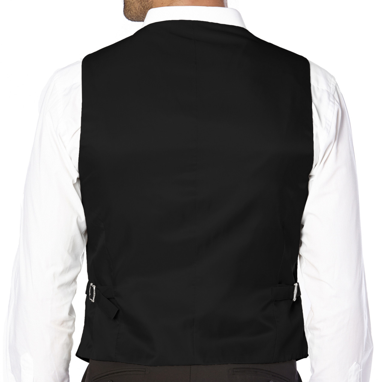 CONCITOR Brand Men's Dress Vest Formal Waistcoat for Suit Solid BLACK ...