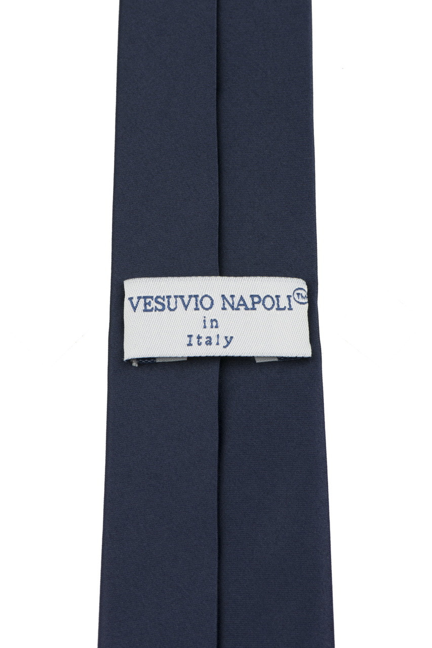 Vesuvio Napoli Boy's CLIP-ON NeckTie Solid NAVY BLUE Color Youth Neck Tie