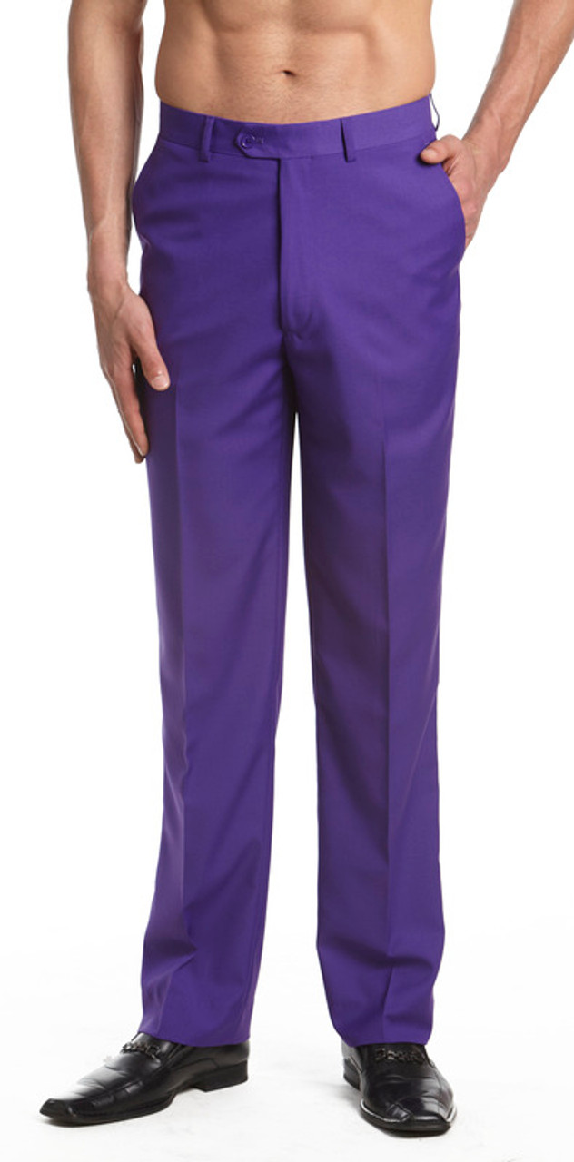 purple suit pants mens