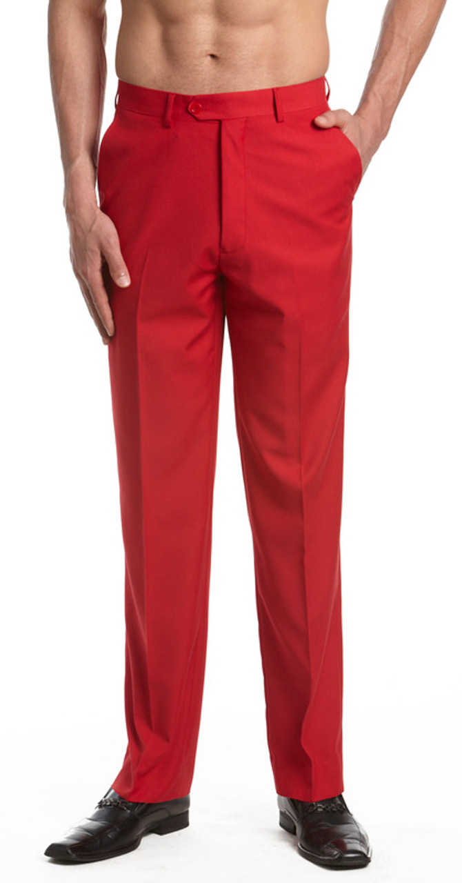 Red dress hot sale slacks men's