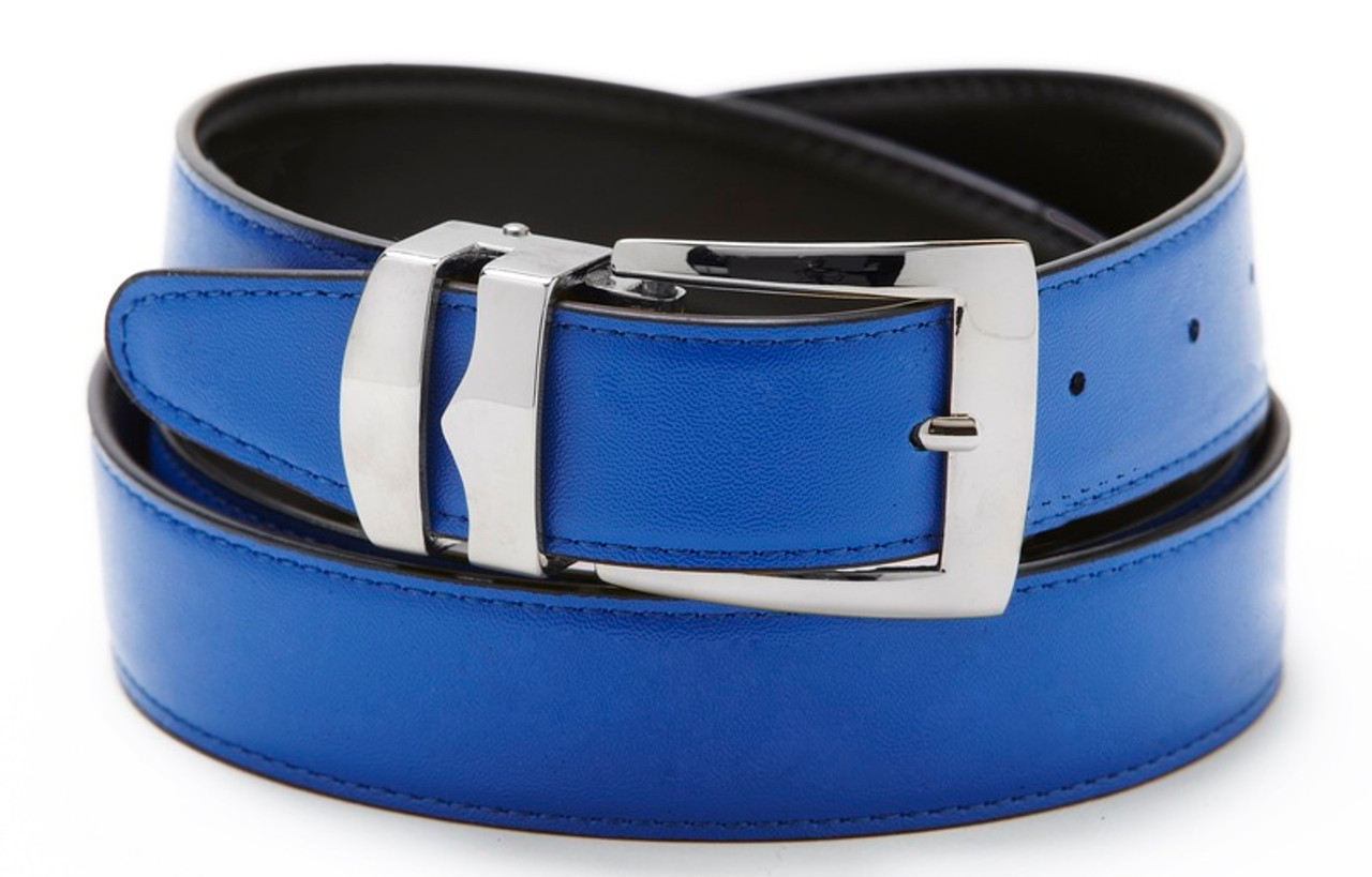 Dark Blue Belt Strap for Louis Vuitton Buckles Reversible to Light