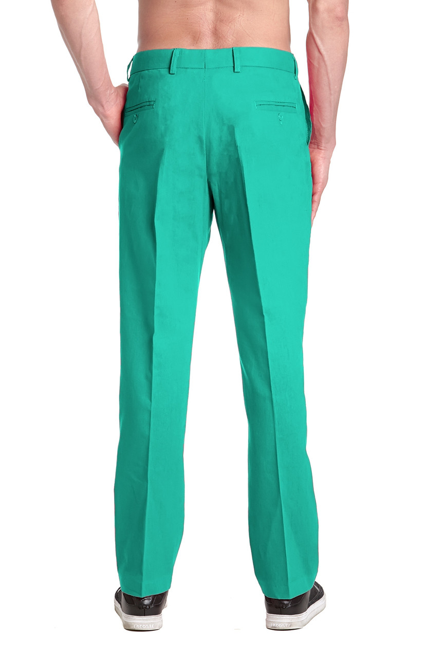 Men's Aqua Green Pants Mens Green Pant Dress Trousers
