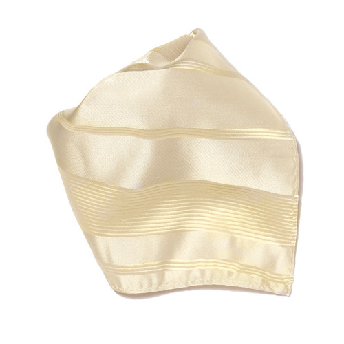 Cream Woven Design Handkerchief Pocket Square Hanky