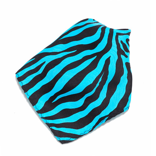 Aqua Blue Zebra Design Handkerchief Pocket Square Hanky