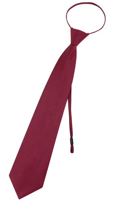 Vesuvio Napoli PreTied Necktie Solid BURGUNDY Color Adjustable Neck Tie Design