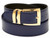 Men's Belt Reversible Wide Bonded Leather Gold-Tone Buckle NAVY BLUE / Black