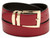 Men's Belt Reversible Wide Bonded Leather Gold-Tone Buckle APPLE RED / Black