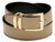 Men's Belt Reversible Wide Bonded Leather Gold-Tone Buckle BEIGE / Black