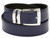 Men's Belt Reversible Wide Bonded Leather Silver-Tone Buckle BLACK / Navy Blue