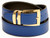 Reversible Belt Wide Bonded Leather ROYAL BLUE / Black with White Stitching Gold-Tone Buckle