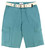 CONCITOR Men’s Linen Cargo Shorts Flat Front Solid Turquoise BLUE Color Short & Belt