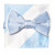 Bow Tie Handkerchief Set Two Tone LIGHT BLUE / WHITE Color BowTie Hanky Square