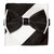 Bow Tie Handkerchief Set Two Tone BLACK / WHITE Color BowTie Hanky Pocket Square