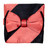 Bow Tie Handkerchief Set Two Tone CORAL PINK / BLACK BowTie Hanky Pocket Square