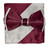 Bow Tie Handkerchief Set Two Tone BURGUNDY / SILVER GRAY BowTie Hanky Pocket Square