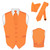 Men's Dress Vest NeckTie Hanky ORANGE Color Neck Tie Set Suit or Tuxedo TALL 4XL