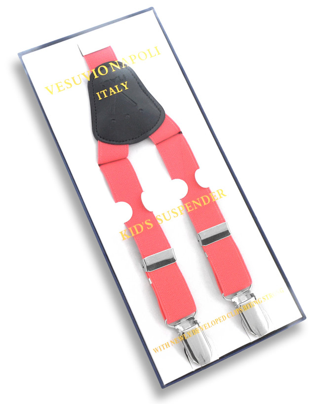 Boy's Coral Pink Suspenders Vesuvio Napoli Suspender