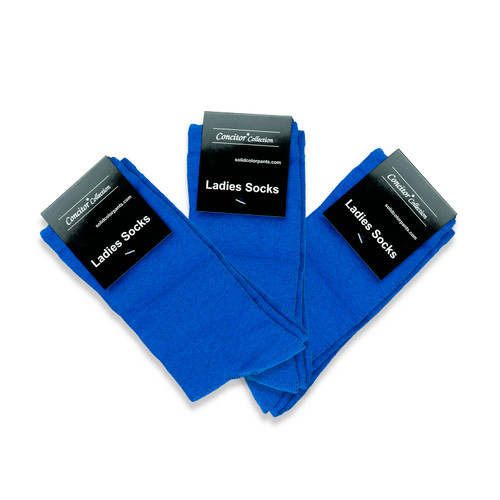 royal blue dress socks Solid Color Crew Cotton Dress Socks