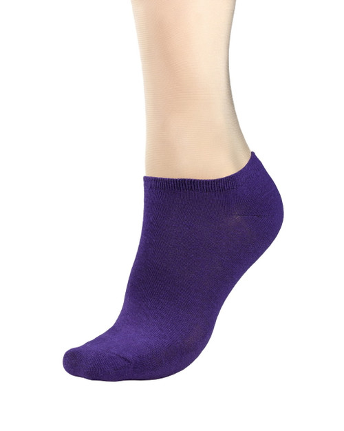CONCITOR Women's Dress Socks Solid Purple Indigo Color COTTON Low Sock ...