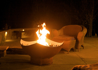 Manta Ray Fire Pit Art® gas fueled.