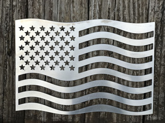 American Flag created using aluminum by Fire Pit Art