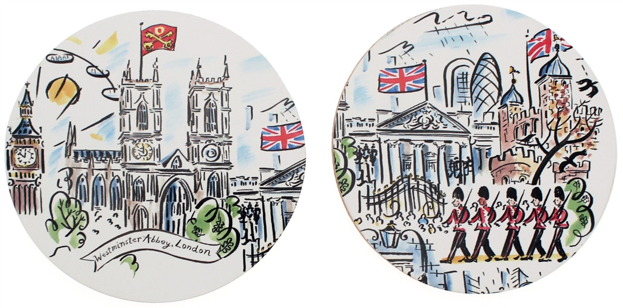 Westminster Abbey Scenes of London Coaster Set Westminster Abbey