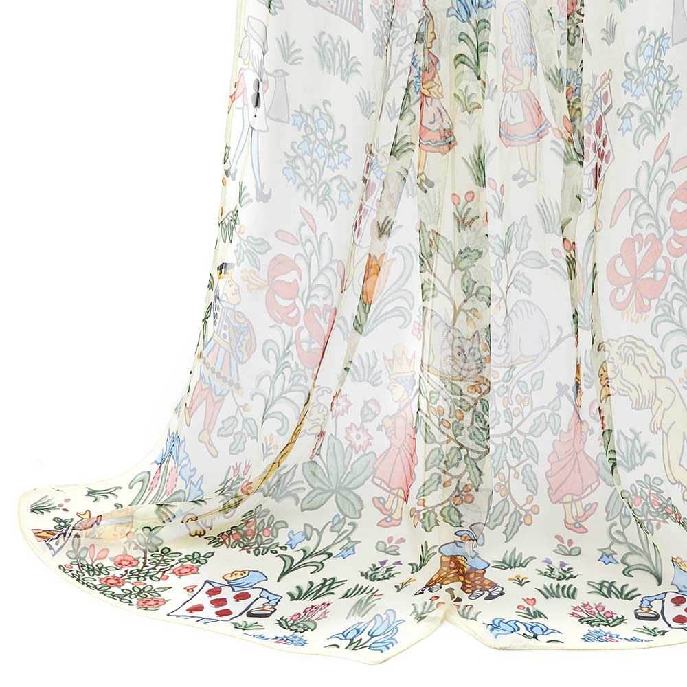 Alice in Wonderland Cream Silk Scarf | Westminster Abbey Shop