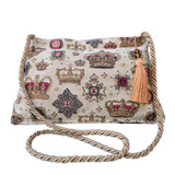 Crown Tapestry Bag with Rope Strap