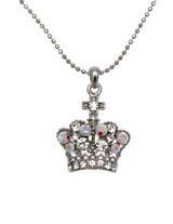 Silver Sparkly Crown Necklace
