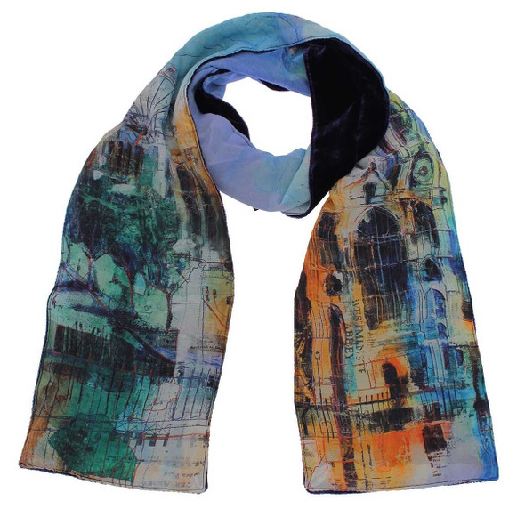 Westminster Abbey Collage Silk and Velvet Scarf