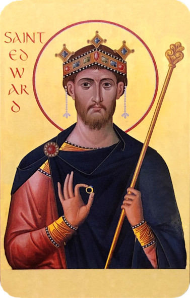 St Edward the Confessor Icon Prayer Card