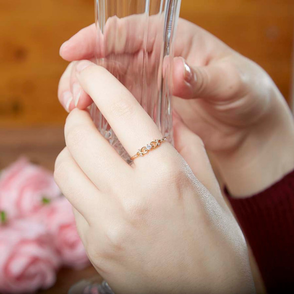 Gold Tone Victorian Cubic Zirconia Ring