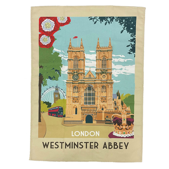 Westminster Abbey London Travel Poster Tea Towel