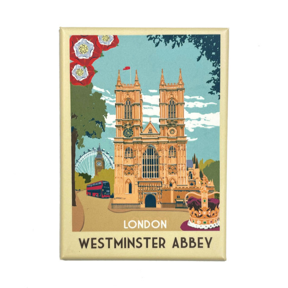 Westminster Abbey London Travel Poster Magnet