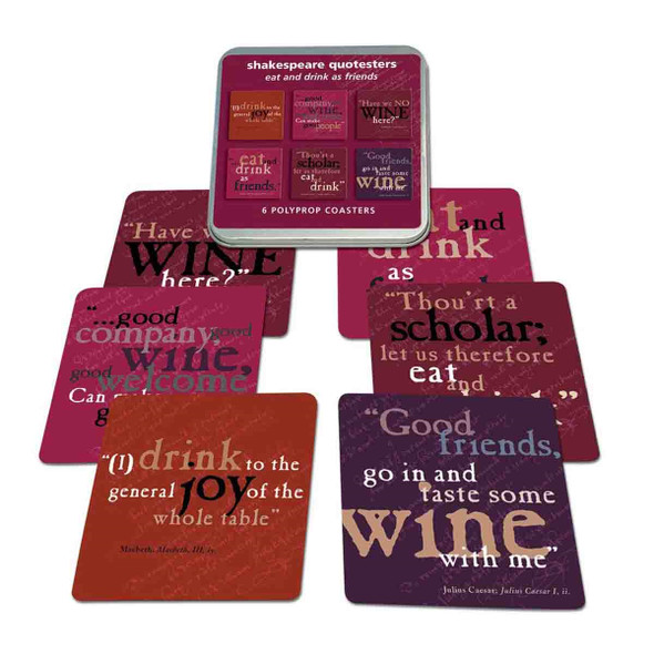 Shakespeare Eat and Drink Set of Six Coasters