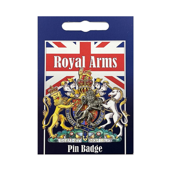 Royal Arms Lion Pewter Pin Badge