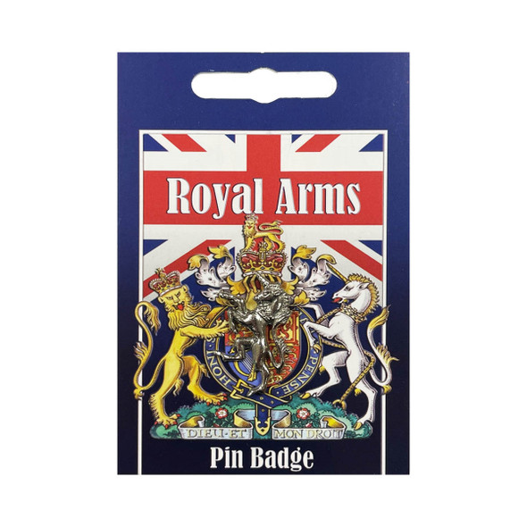 Royal Arms Unicorn Pewter Pin Badge