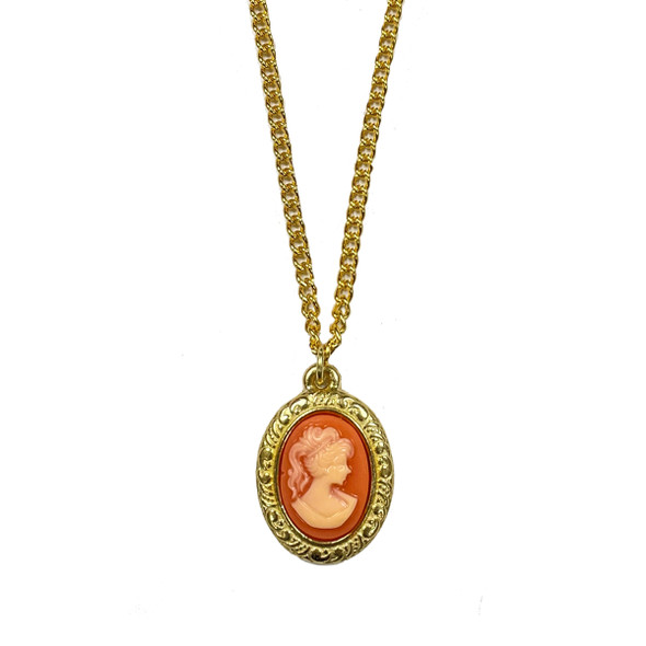 Gold Plated Queen Victoria Cameo Necklace