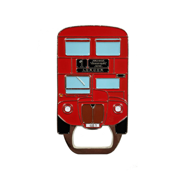 Red Bus Bottle Opener Magnet