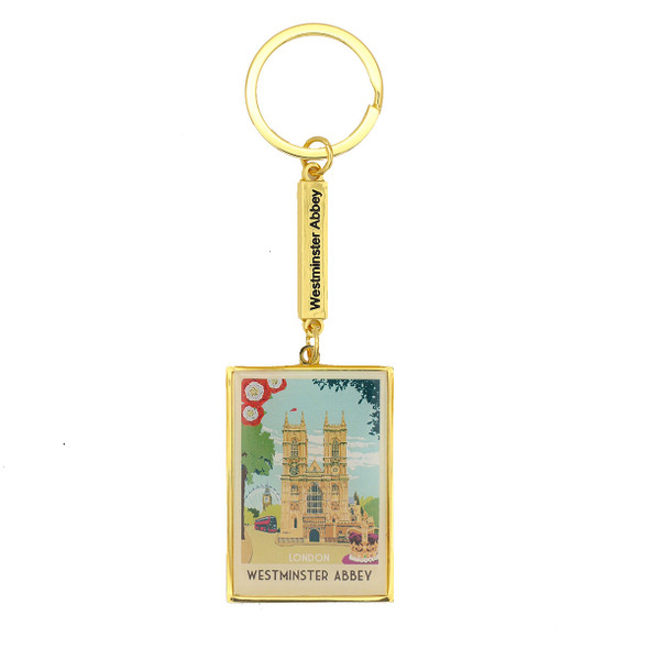 Westminster Abbey London Travel Poster Keyring