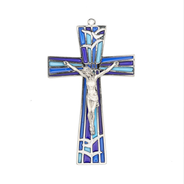 Silver and Blue Crucifix