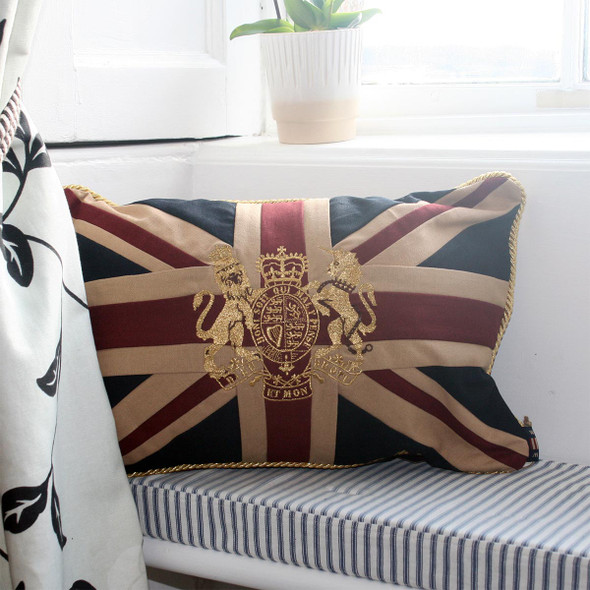 Royal Crest Union Jack Cushion