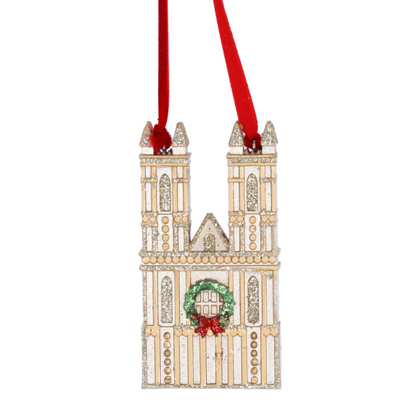 Gold Westminster Abbey Wreath Resin Christmas Deco